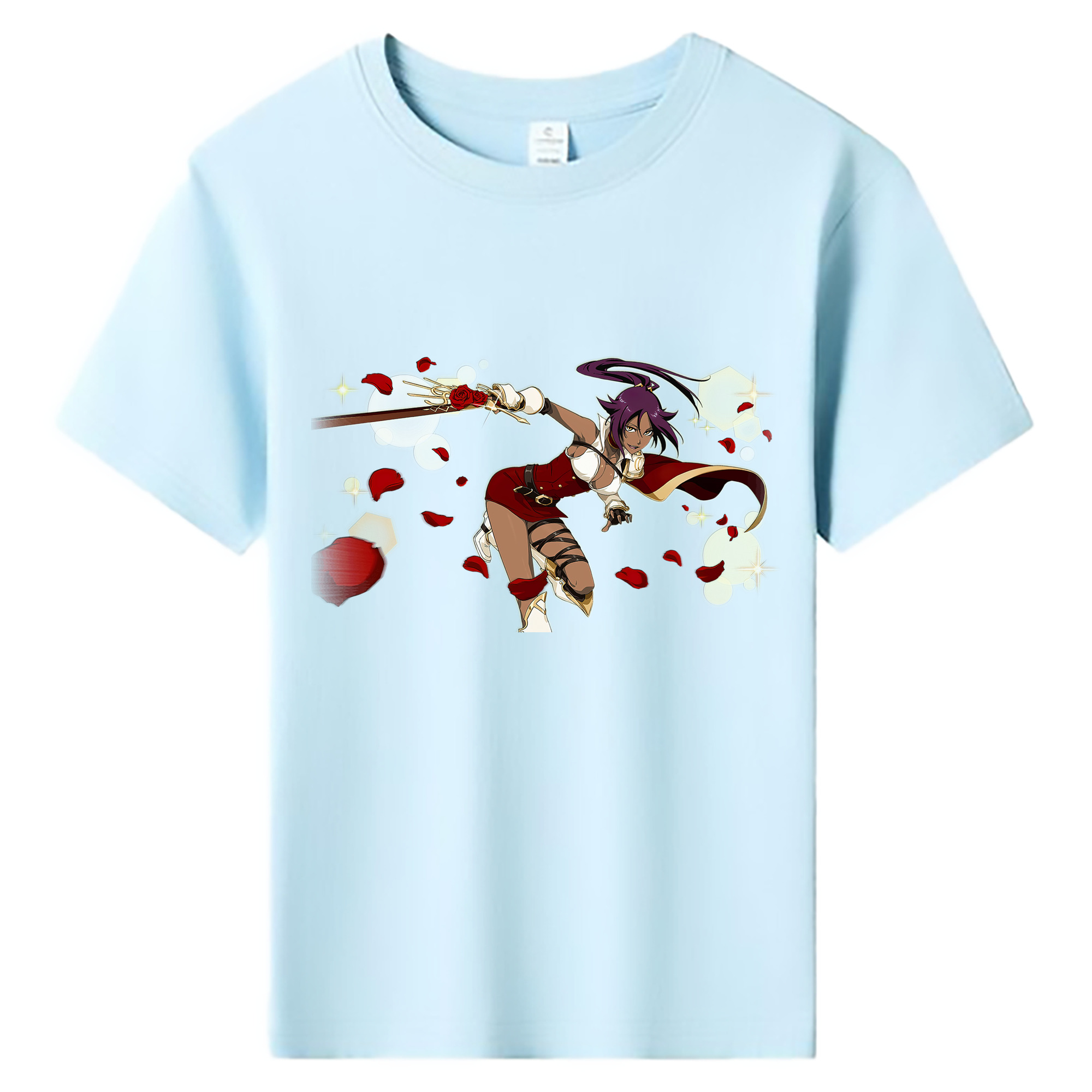 （画像用） ブリーチ 四楓院 夜一（しほういん よるいち） BLEACH Shihouin Yoruichi 綿100％キッズTシャツ（フロントプリント）